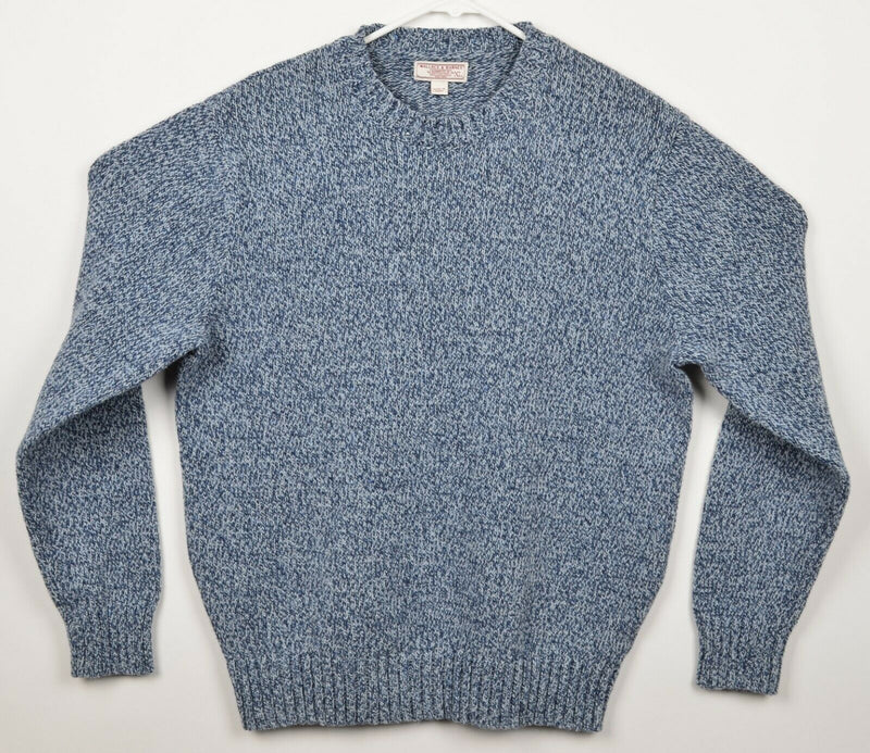 Wallace & Barnes Men's XL Blue/White Thread Knit Crew Neck Pullover Sweater