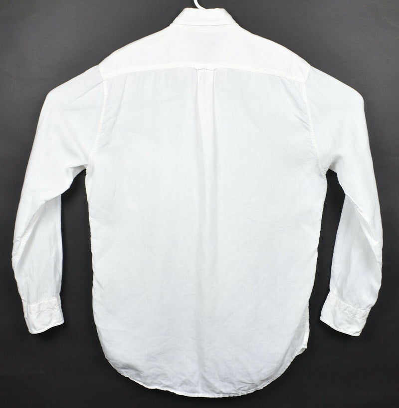 GANT Men's Sz Medium 100% Linen White Vacation Resort Button-Down Shirt