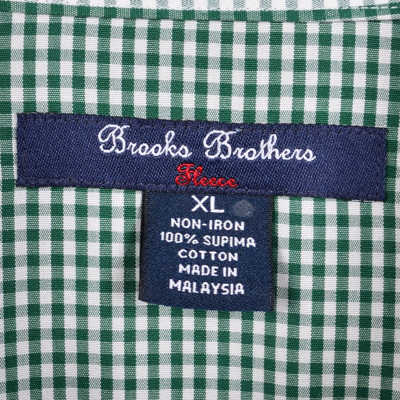 Brooks Brothers Fleece Boy's XL Green Check Non-Iron Button-Down Shirt