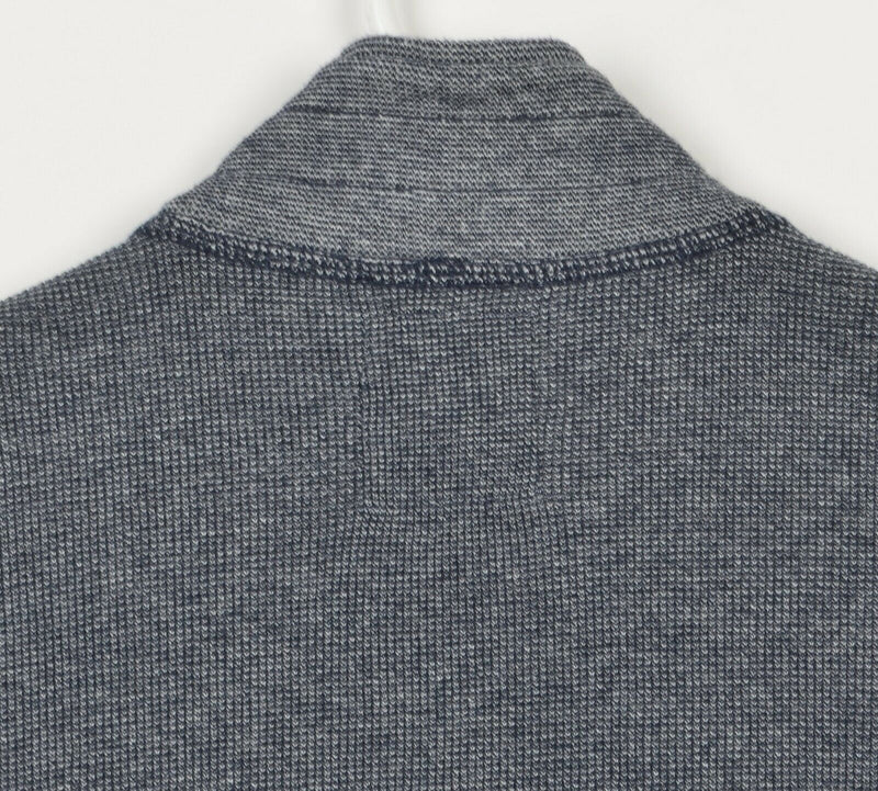Billy Reid Men's Small Blue/Gray Cotton Poly Blend Full Zip Sweater