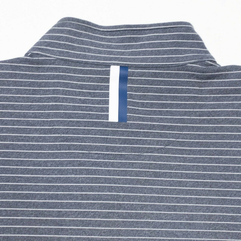 Rhoback Men's 1/4 Zip Golf Pullover Nylon Wicking Gray Stripe Dog Men's Large