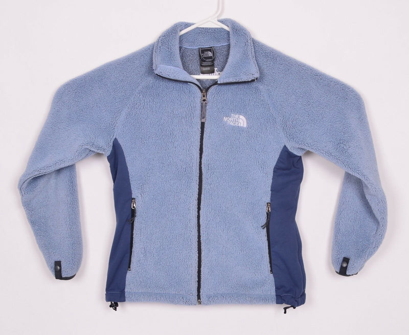 The North Face Women's Sz Medium Fuzzy Fleece Light Blue Full Zip Jacket