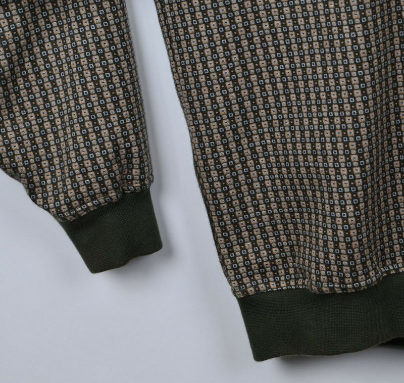 Vintage Titleist Corbin Men's Medium Green Tan Geometric Pullover Golf Jacket