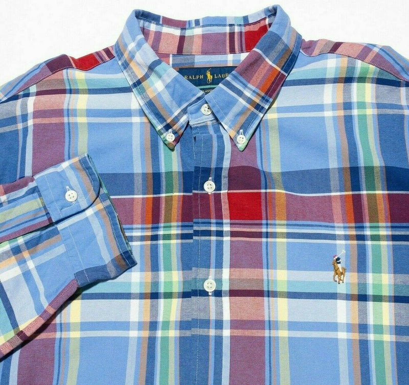 Polo Ralph Lauren Button-Down Shirt Multi-Color Plaid Blue Men's XL Classic Fit