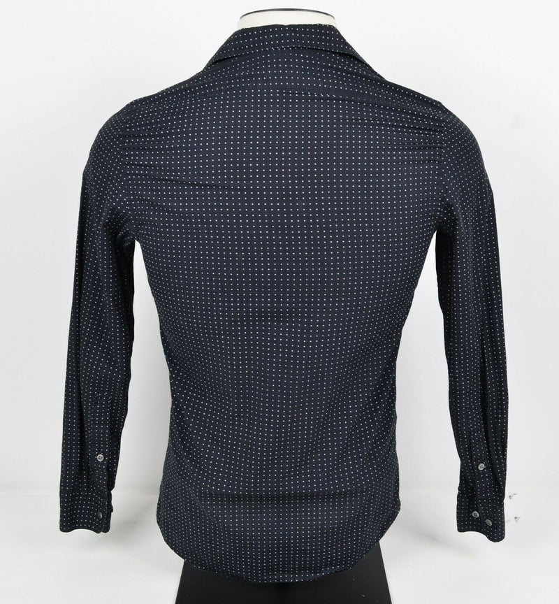 J. Lindeberg Men's Small Slim Fit Astronomical Black Dot Button-Front Shirt