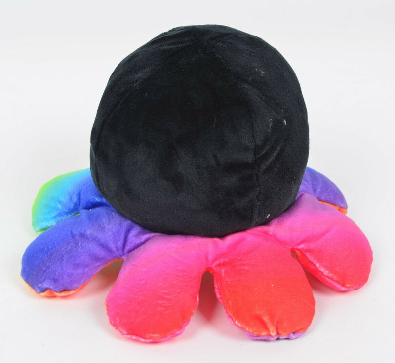 Reversible Mood Octopus Black White Rainbow Legs Flip Plush Stuffed Toy Soft