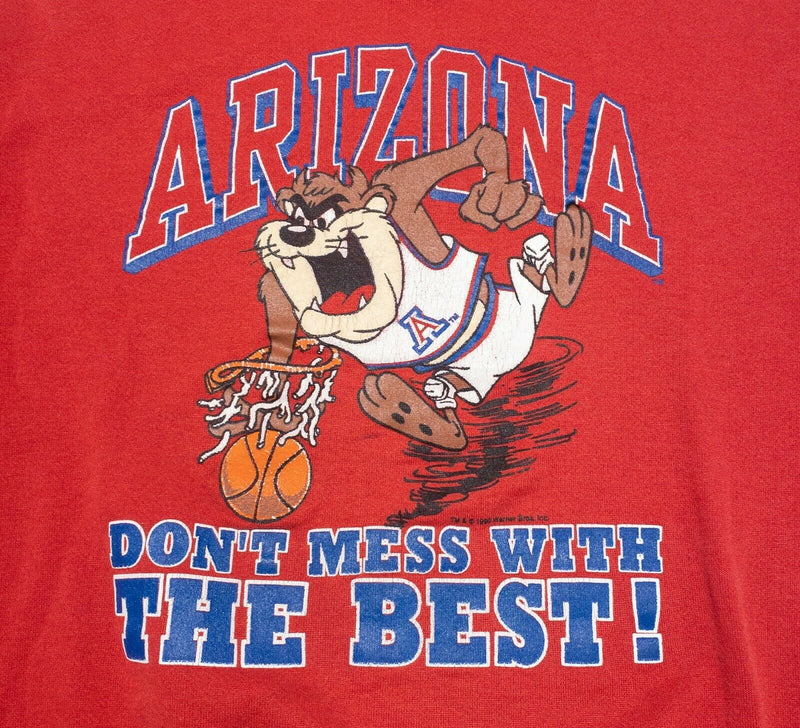 Arizona Wildcats Basketball Taz Tasmanian Devil 90s Artex Sweatshirt Men's Large