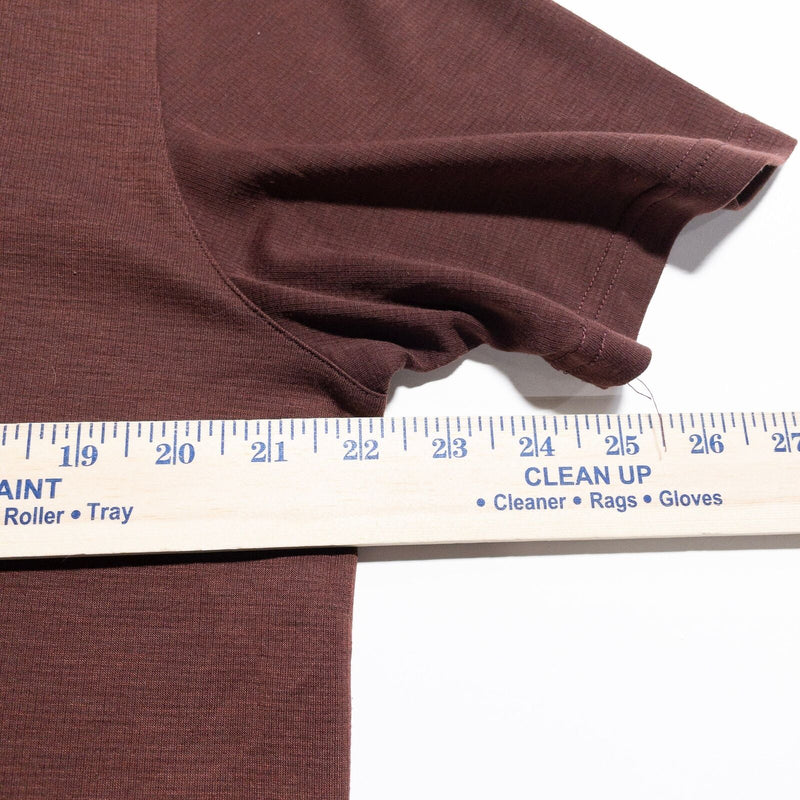 Kuhl Polo Shirt Men's Large Solid Brown Polyester Tencel Blend Pockets Outdoor