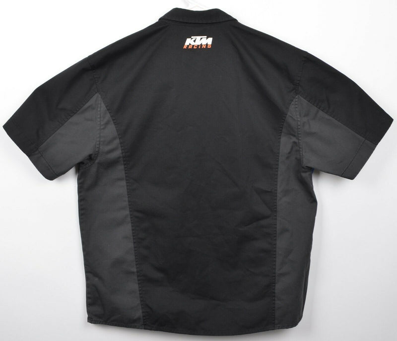 KTM Racing Men Large Black Orange Powerwear Pit Crew Mechanic Button-Front Shirt
