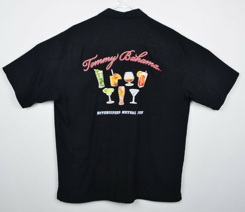 Tommy Bahama Men's Medium Silk Diversified Mutual Fun Embroidered Hawaiian Shirt