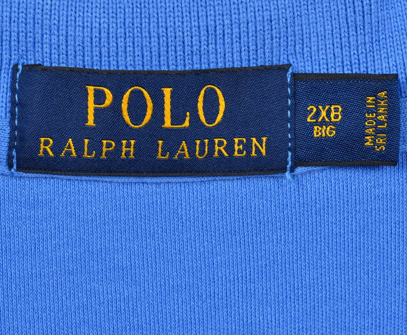 Polo Ralph Lauren Men's 2XB (2XL Big) Solid Blue Pony Short Sleeve Polo Shirt