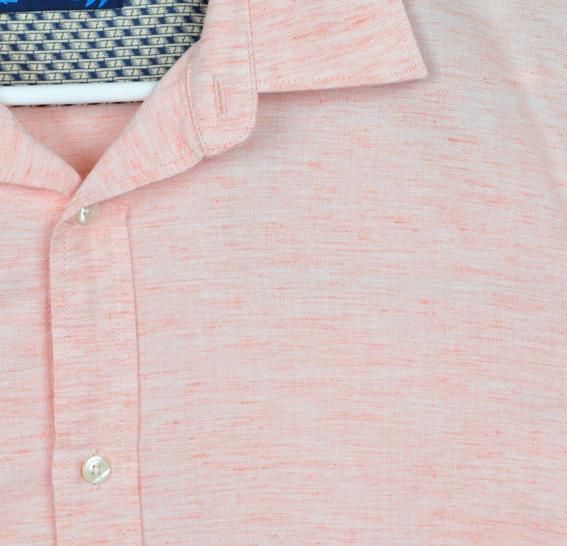 Scotch & Soda Men's Sz XL Peach Pink Chambray Cotton Polyester Blend Shirt