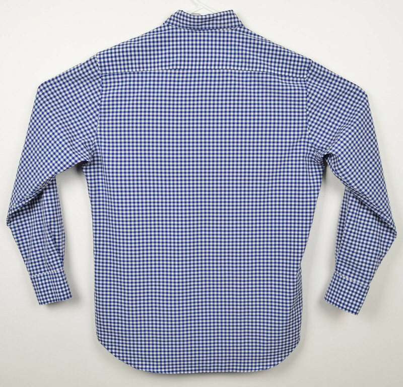 Tailorbyrd Men's Sz Large Polyester Spandex Blue Gingham Check Performance Shirt