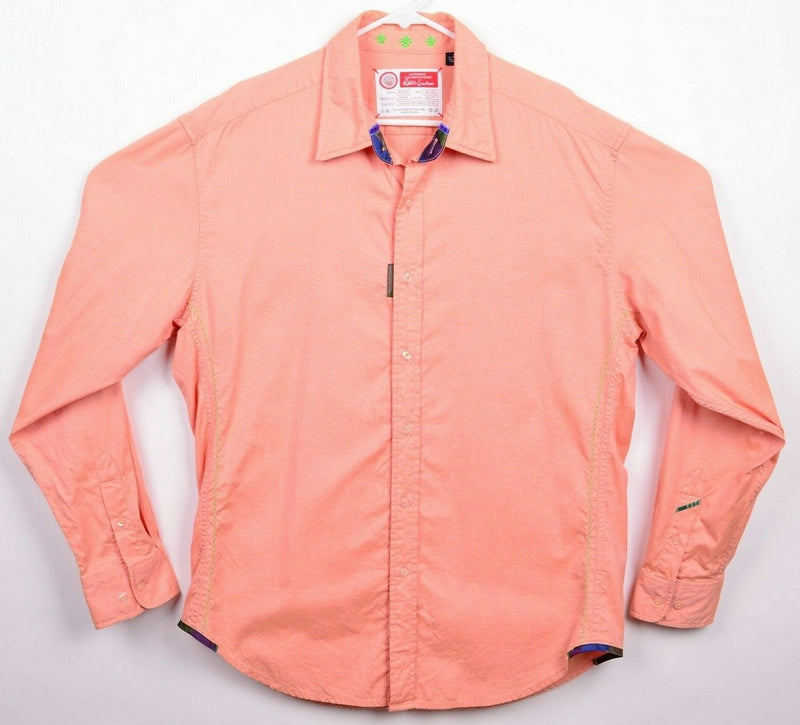 Robert Graham Men's XL Freshly Laundered Peach Orange Button-Front Shirt