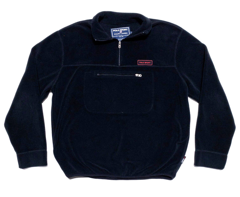 Vintage Polo Sport Ralph Lauren Jacket Mens XL Polartec Thermal Pro Fleece Black