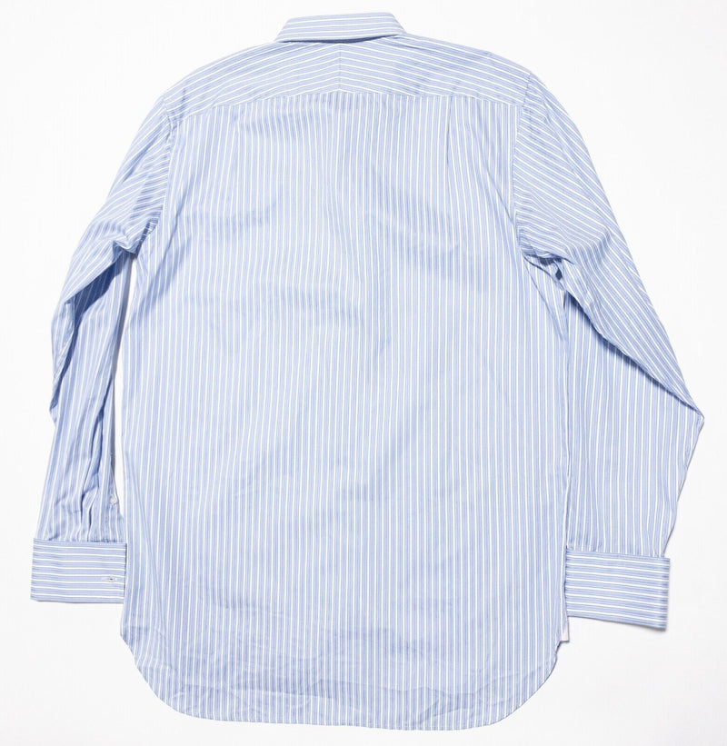 Thomas Pink French Cuff 16-36.5 Classic Men's Shirt Blue Striped Long Sleeve