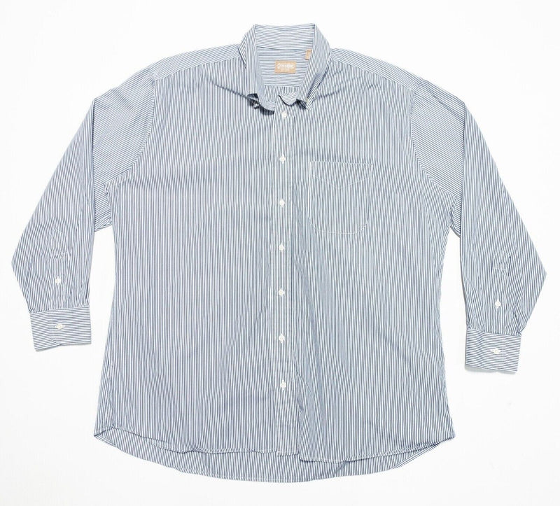 Gitman Bros. Vintage Shirt 17.5-34 Men's Dress Shirt Button-Down Blue Stripe USA