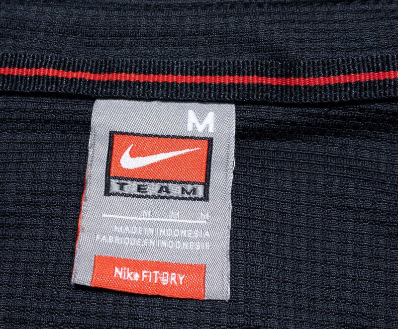 Maryland Terrapins Polo Medium Men's Nike Team Shirt Black Red NikeFIT Wicking