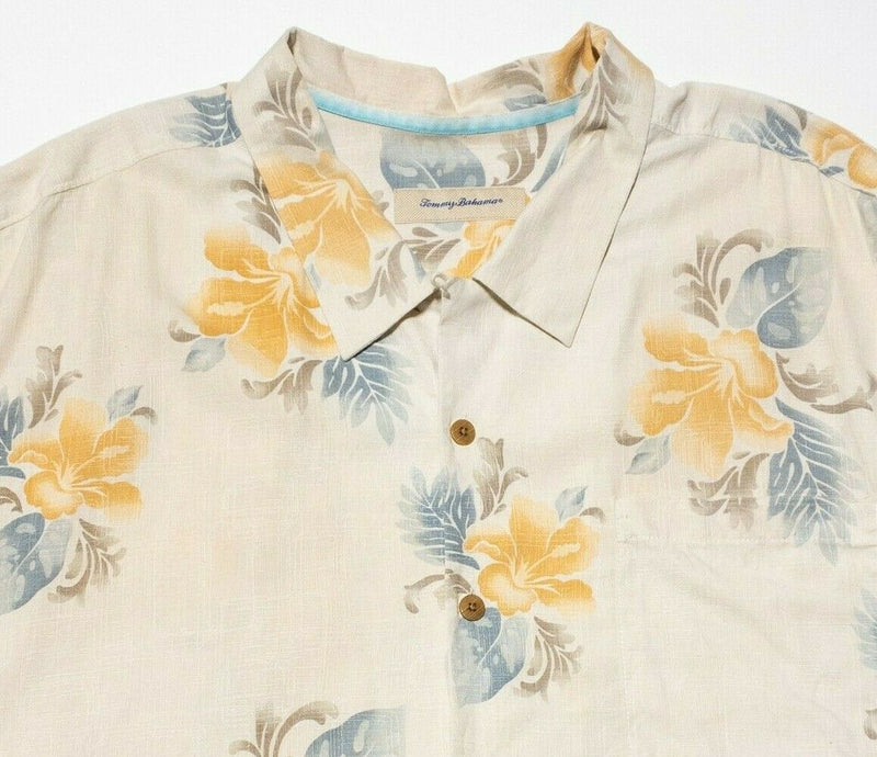 Tommy Bahama 4XL Silk Shirt Hawaiian Aloha Floral Camp Short Sleeve Button-Front