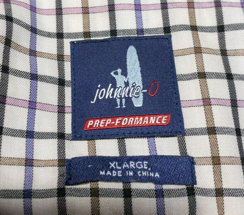 johnnie-O Prep-Formance Men's XL Long Sleeve Nylon Wicking Button Graph Check