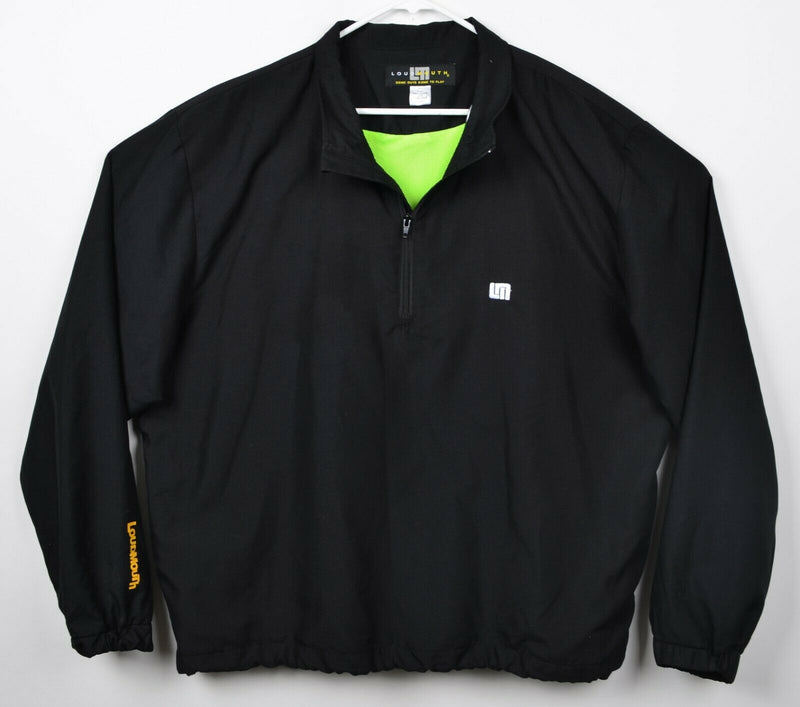 LoudMouth Golf Men's Sz 2XL Lightweight 1/4 Zip Black Golf Windbreaker Jacket