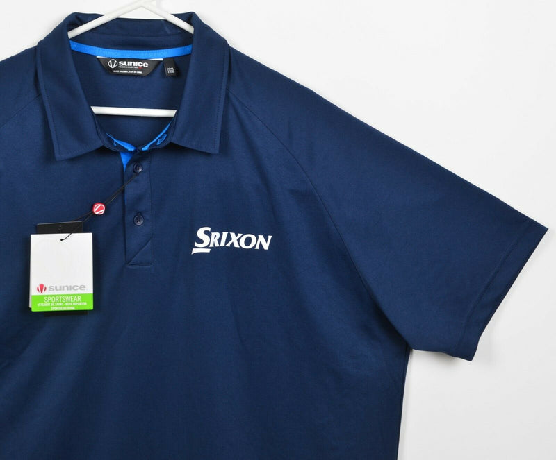 Sunice Golf Men's 2XL Srixon Tour Navy Blue Wicking Coollite Polo Shirt