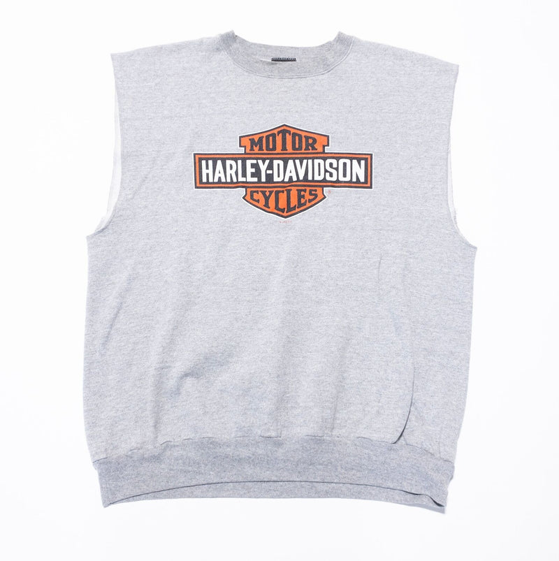 Harley-Davidson Sweatshirt Men's XL Gray Vintage 90s Cut-Off Tank Biker Logo