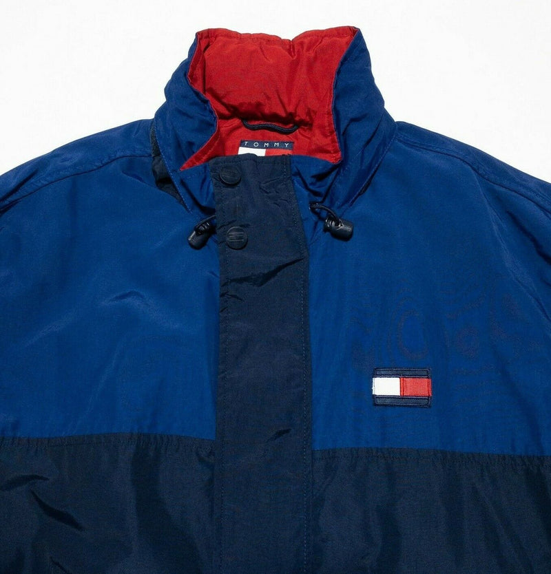 Tommy Hilfiger Spell Out Sleeve Vintage 90s Windbreaker Jacket Blue Men's Large