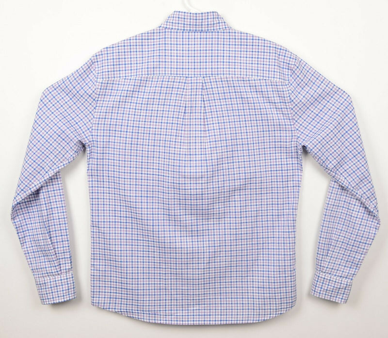 Johnnie-O Men's Sz Small Hangin' Out Blue Purple Plaid Check Button-Down Shirt