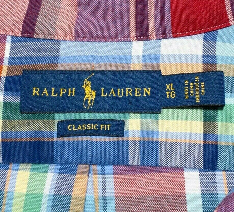 Polo Ralph Lauren Button-Down Shirt Multi-Color Plaid Blue Men's XL Classic Fit