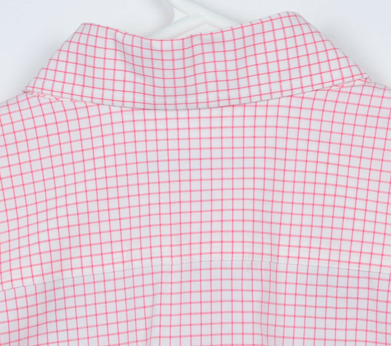 Southern Tide Men's Large Classic Fit Orange/Pink Graph Check Button-Down Shirt