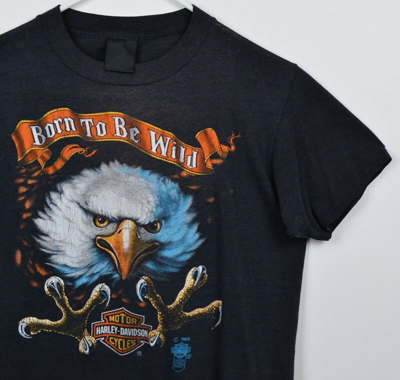 Vintage 1985 3D Emblem Men's S? Harley-Davidson Born to Be Wild Eagle T-Shirt