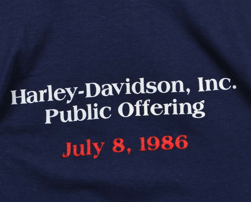 Vintage 1986 Harley-Davidson Men Medium IPO Initial Public Offering Stock TShirt