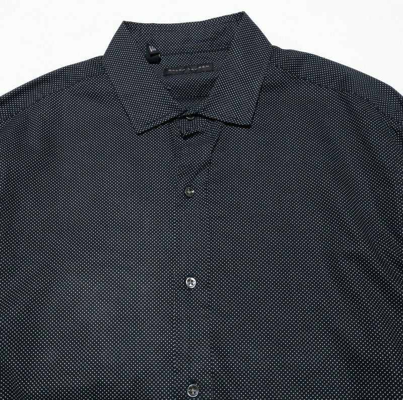 Ralph Lauren Black Label Shirt Men's Large Polka Dot Black RLPL Button-Front