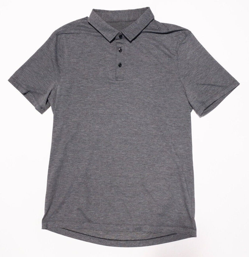 Lululemon Polo Shirt Men's Fits Large Gray Metal Vent Tech Athleisure Wicking