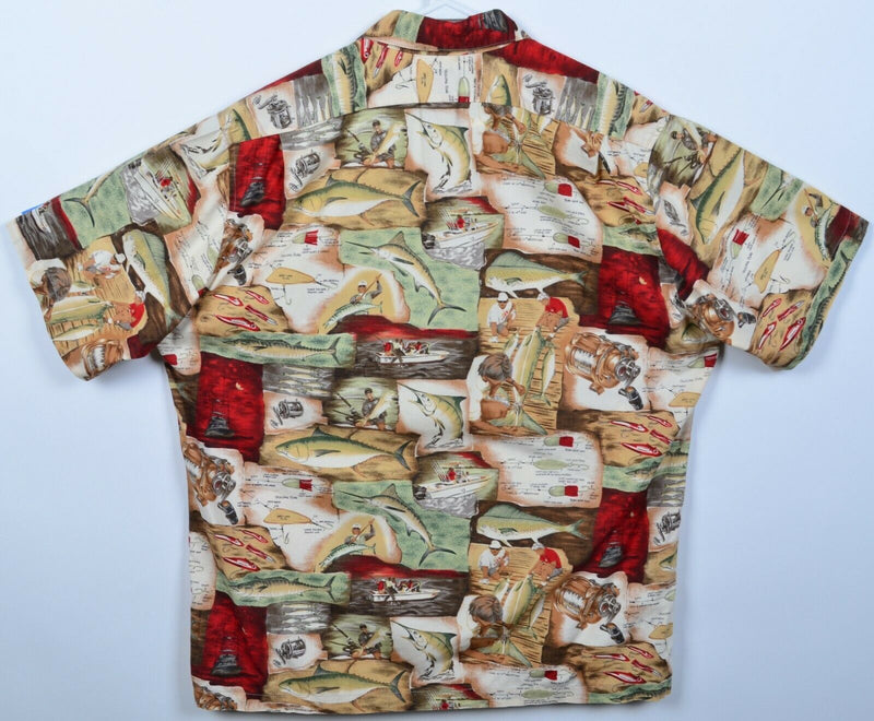 Bluewater Wear Men's Large Fishing Boat Lures Graphic Print Hawaiian Shirt