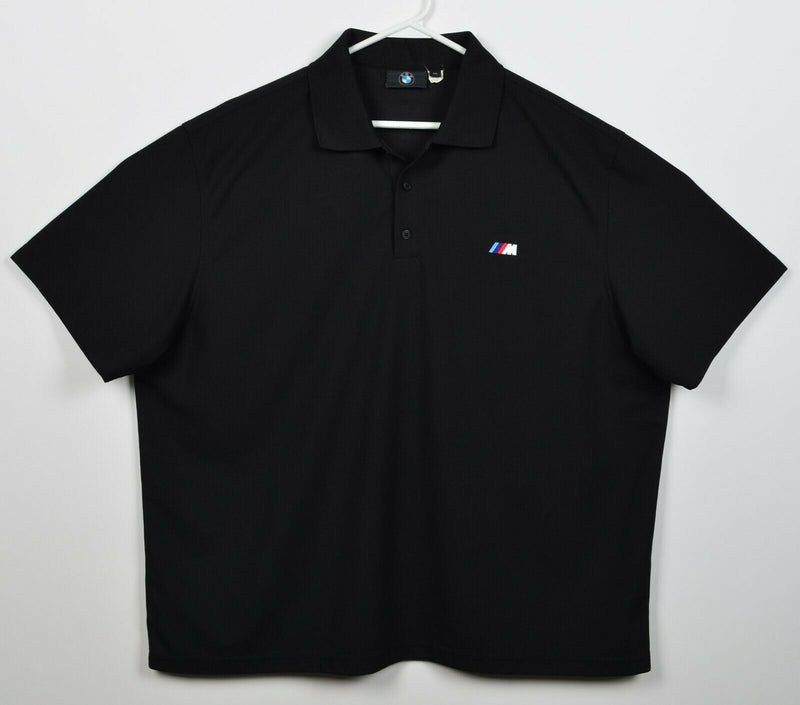 BMW M Series Men's 2XL Solid Black M3 Logo Short Sleeve Wicking Polo Shirt