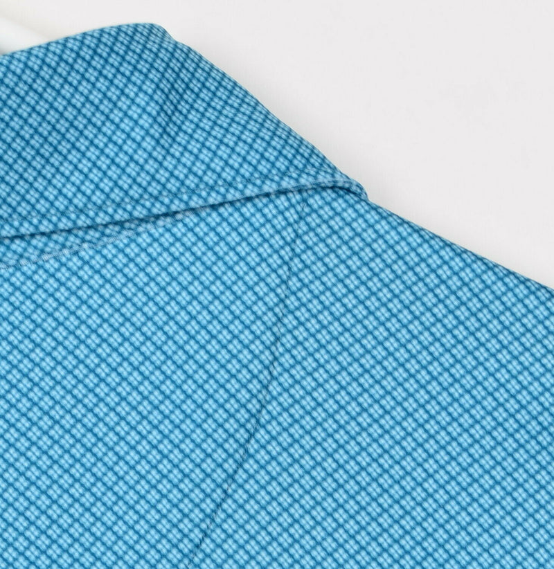 Peter Millar Men's Sz 2XL? Summer Comfort Blue Geometric Golf Polo Shirt