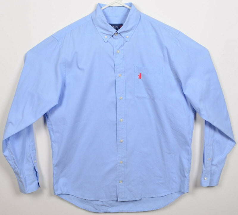 Johnnie-O Men's XL Solid Light Blue Surfer Logo Long Sleeve Button-Down Shirt