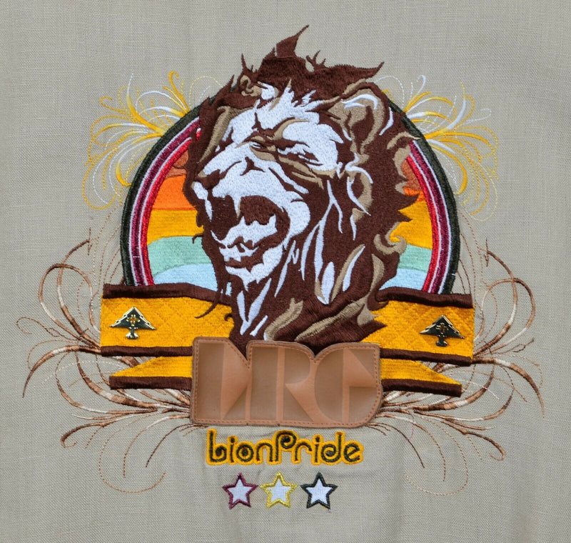 LRG Lifted Research Group Men's 2XL Lion Pride Linen Rasta Hooded Track Jacket