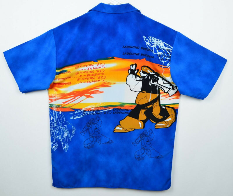 Vtg 90s Laughing Buddha Men's Sz Medium 100% Polyester Streetwear Y2K Camp Shirt