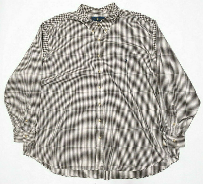 Polo Ralph Lauren Button-Down Shirt Brown Check Pony Men's 4XB (4XL Big)