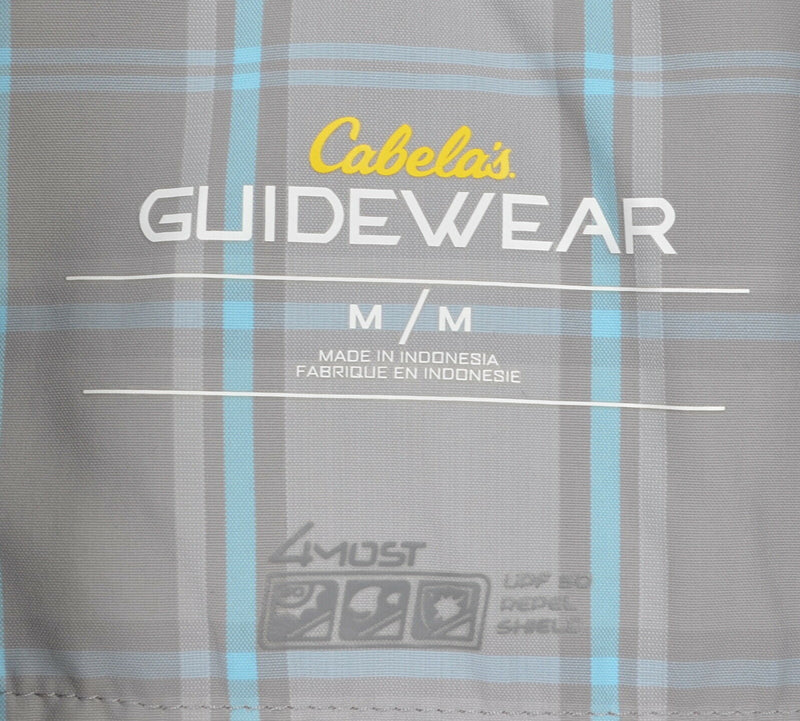 Cabela's Guidewear Men's Medium 4Most UPF Repel Shield Vented Gray Plaid Shirt