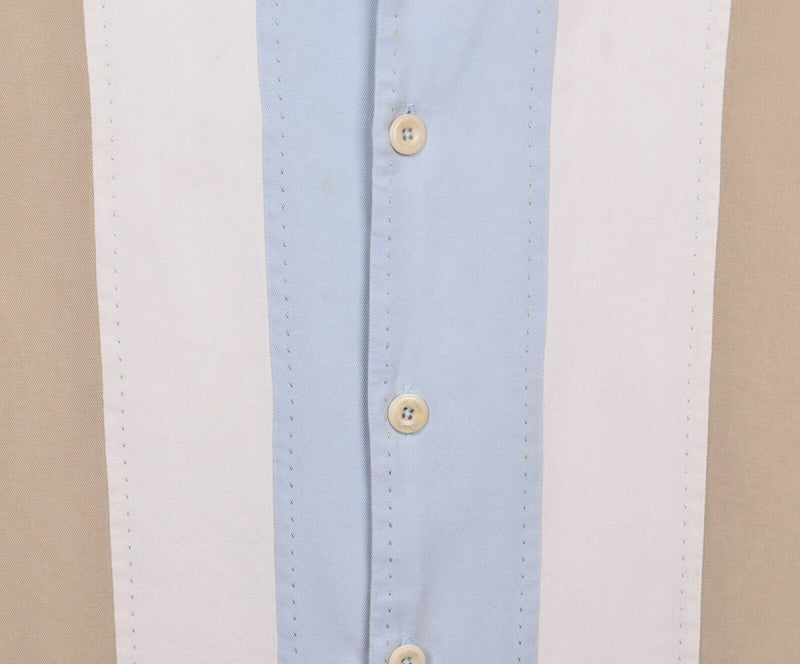 Nat Nast Men’s Sz XL 100% Silk Luxury Originals Blue Bowling Lounge Shirt