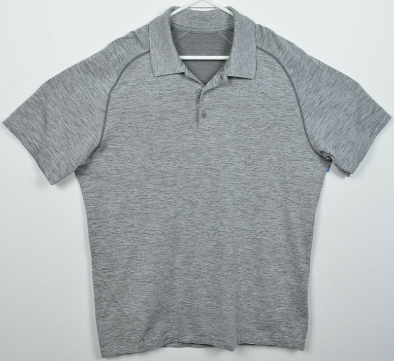 Lululemon Men's XL Heather Gray Vented Wicking Athleisure S/S Polo Shirt