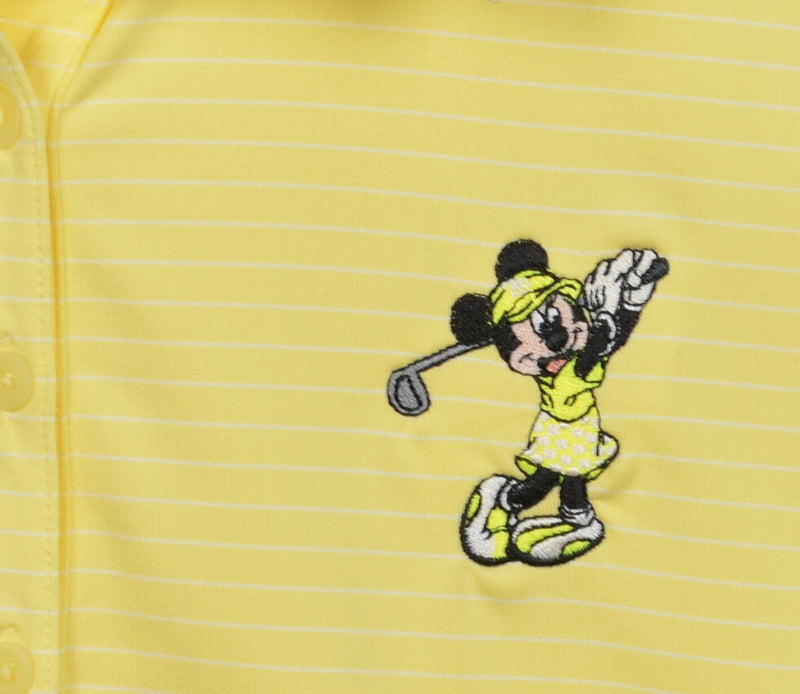 Disney Under Armour Women's Large Yellow Minnie Mouse Wicking Golf Polo Shirt