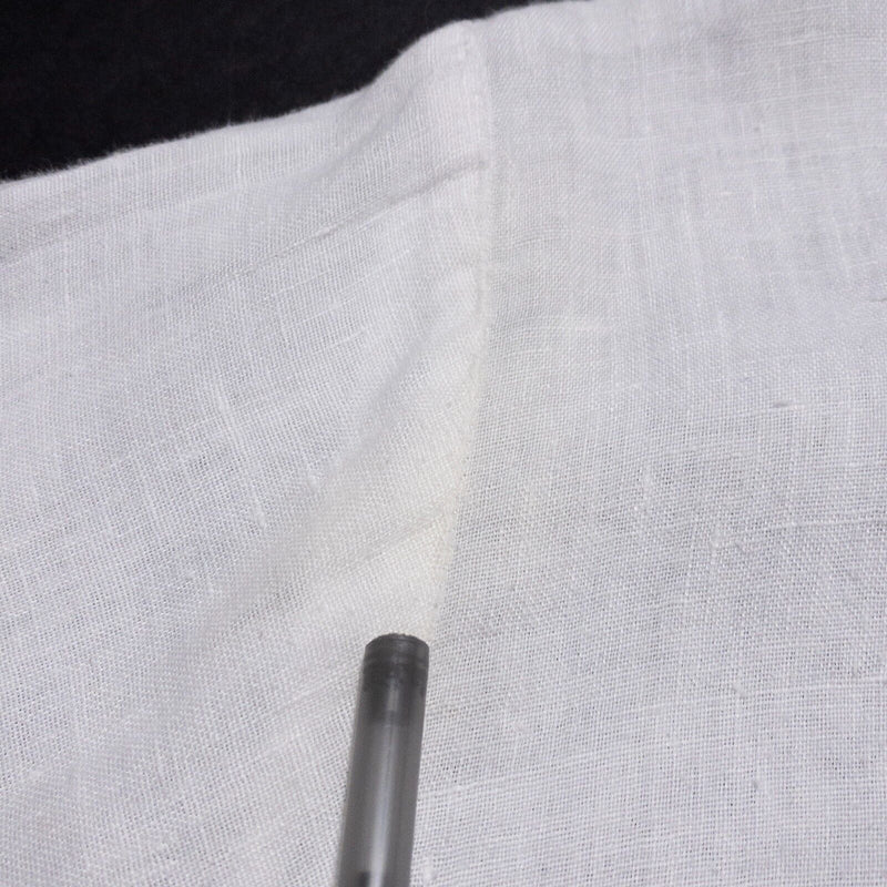 Flax Linen Shirt Fits Men's M/L Jeanne Engelhart Solid White Button-Front Stains