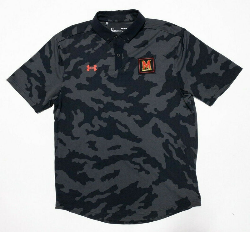 Maryland Terrapins Under Armour Men Medium Shirt Camouflage Black HeatGear Polo