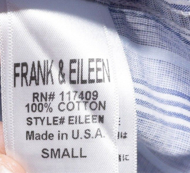 Frank & Eileen Shirt Women's Small Oversized Button-Up Blue Stripe Eileen Style
