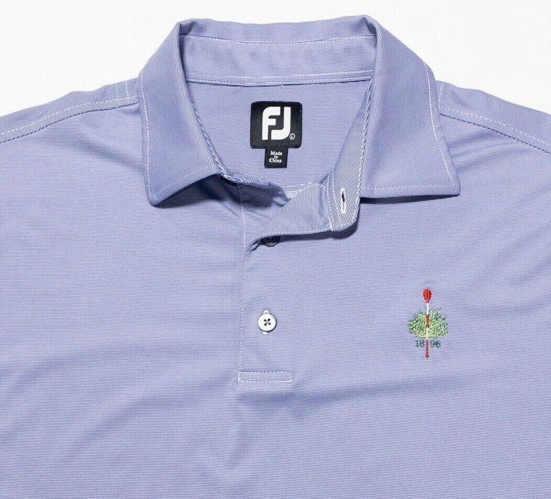 FootJoy Large Golf Shirt Men's Polo Purple Striped Wicking Stretch Performance